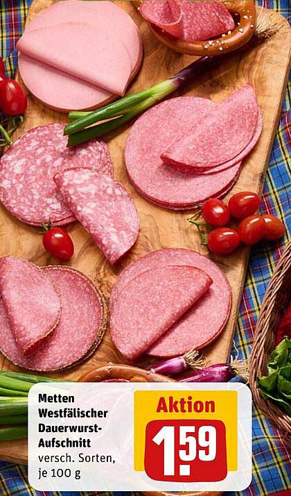 Metten Westfälischer Dauerwurst-Aufschnitt, verschieden Sorten, je 100 g