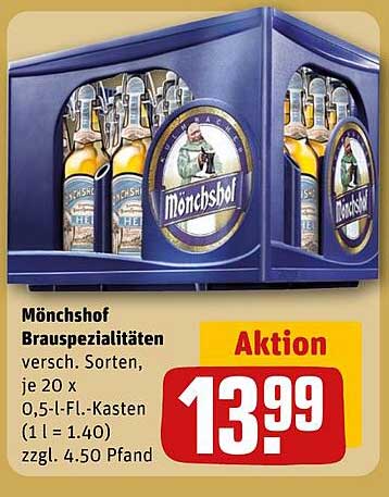 Mönchshof Brauspezialitäten 20 x 0,5 l-Flaschen