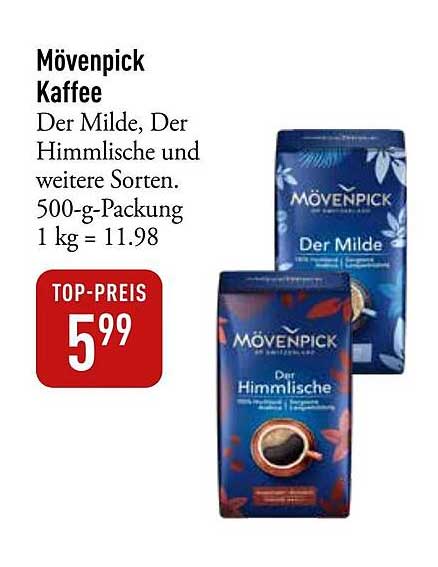 Mövenpick Kaffee - Der Milde, Der Himmlische und weitere Sorten