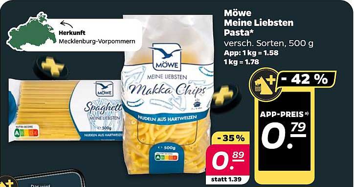 Möwe Meine Lieben Pasta - verschiedene Sorten, 500 g