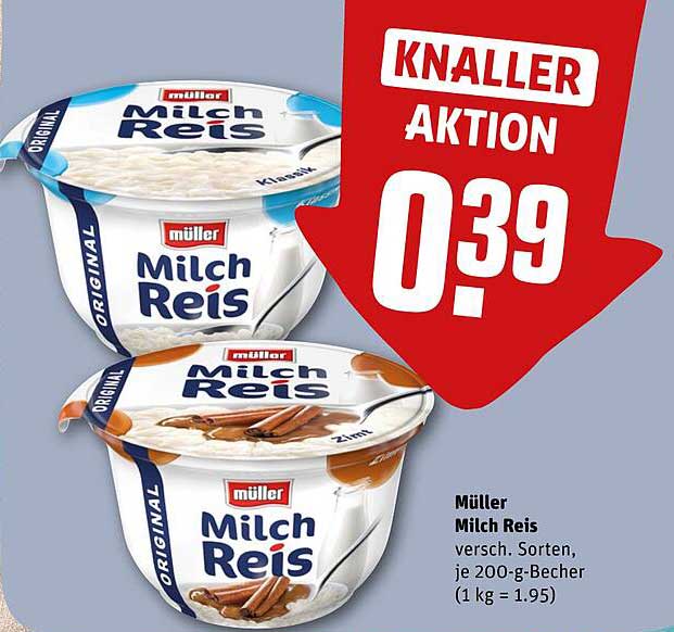 Müller Milch Reis - verschiedene Sorten, je 200-g-Becher