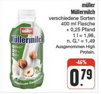 müller Müller Milch verschiedene Sorten 400 ml Flasche
