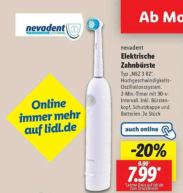 nevadent Elektrische Zahnbürste Typ „NBZ 3 B2“