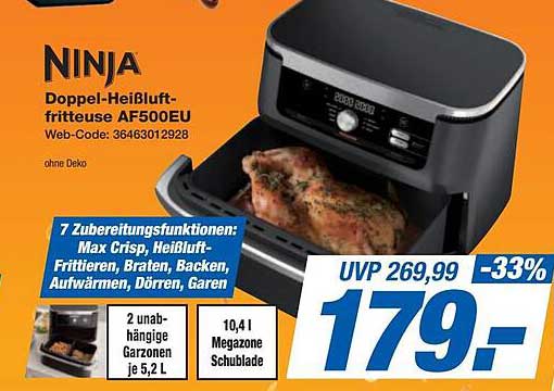 Ninja Doppel-Heißluftfritteuse AF500EU