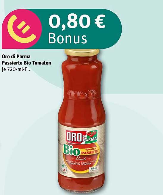 Oro di Parma Passierte Bio Tomaten je 720-ml-Fl.