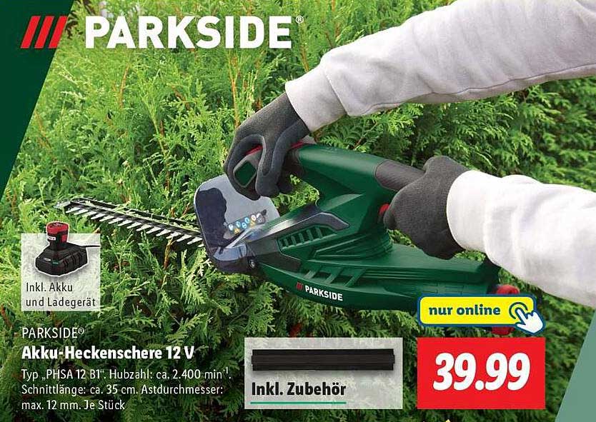 PARKSIDE® Akku-Heckenschere 12 V