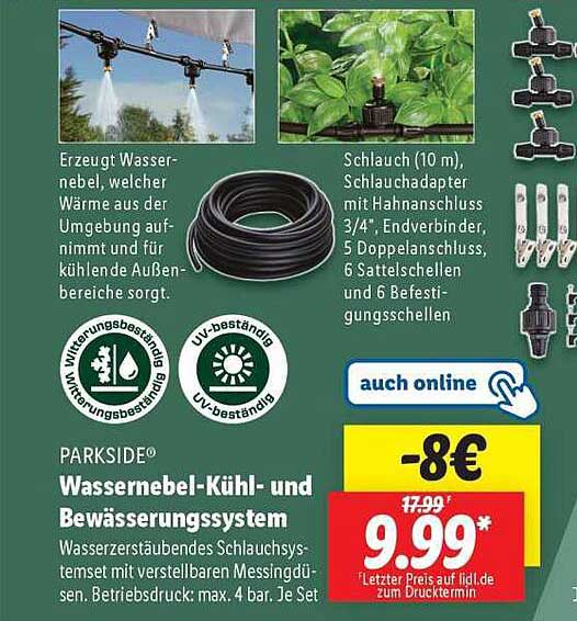 PARKSIDE® Wassernebel-Kühl- und Bewässerungssystem
