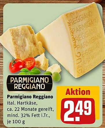 Parmigiano Reggiano für nur 2,49 € je 100 g - Italienischer Hartkäse