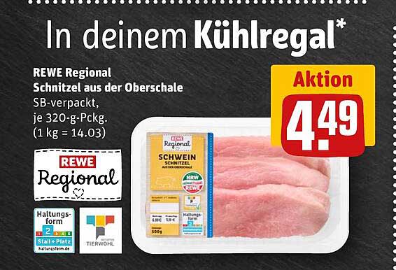 REWE Regional Schnitzel aus der Oberschale