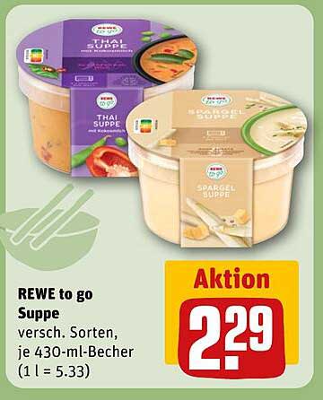REWE to go Suppe - Verschiedene Sorten, je 430-ml-Becher