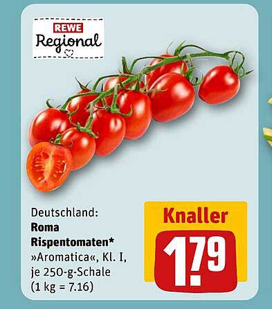 Roma Rispentomaten »Aromatica«, Kl. I, je 250-g-Schale