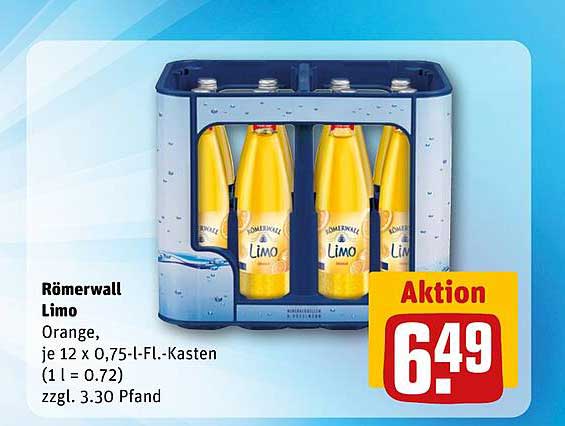 Römerwall Limo Orange, je 12 x 0,75-l-Fl.-Kasten
