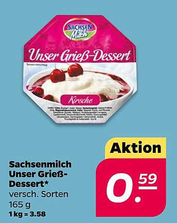 Sachsenmilch Unser Grieß-Dessert 165 g - Verschiedene Sorten