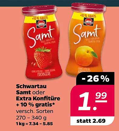 Schwartau Samt oder Extra Konfitüre + 10 % gratis