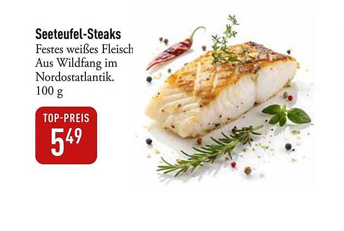 Seeteufel-Steaks - Festes weißes Fleisch aus Wildfang im Nordostatlantik