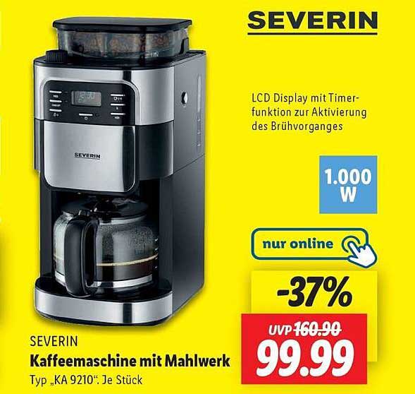SEVERIN Kaffeemaschine mit Mahlwerk Typ ‚KA 9210‘