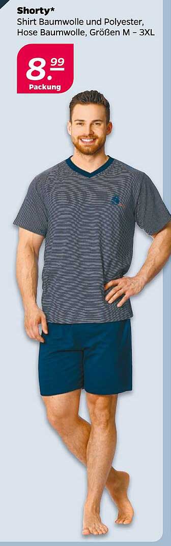 Shorty – Shirt aus Baumwolle und Polyester, Hose, Größen M – 3XL