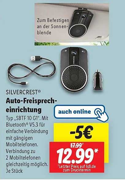 SILVERCREST® Auto-Freisprecheinrichtung Typ „SBT 10 G1“