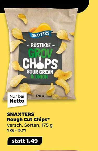 SNAXTERS Rough Cut Chips - Sour Cream & Onion