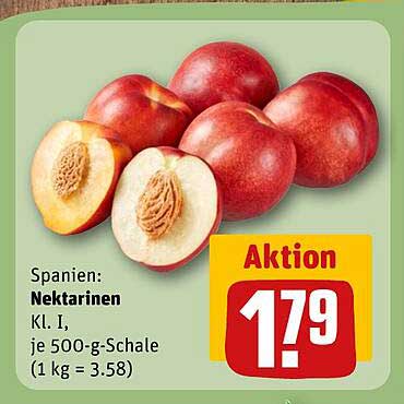 Spanien: Nektarinen Kl. I, je 500-g-Schale
