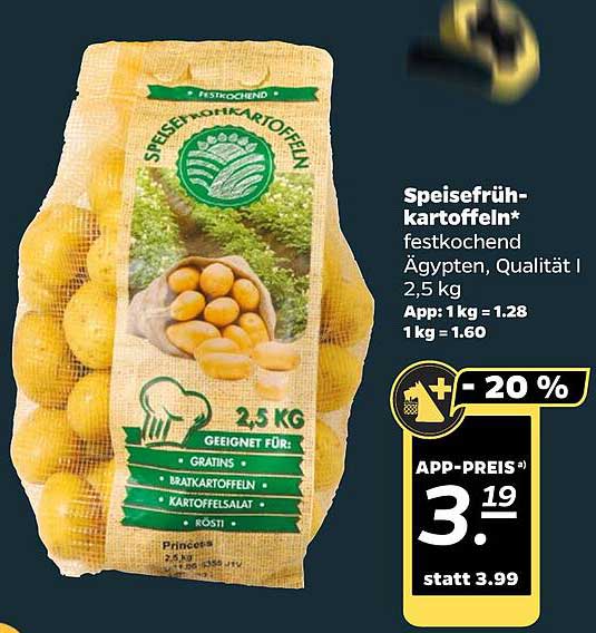 Speisefrühkartoffeln - festkochend aus Ägypten, Qualität I, 2,5 kg