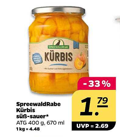 SpreewaldRabe Kürbis süß-sauer 400 g