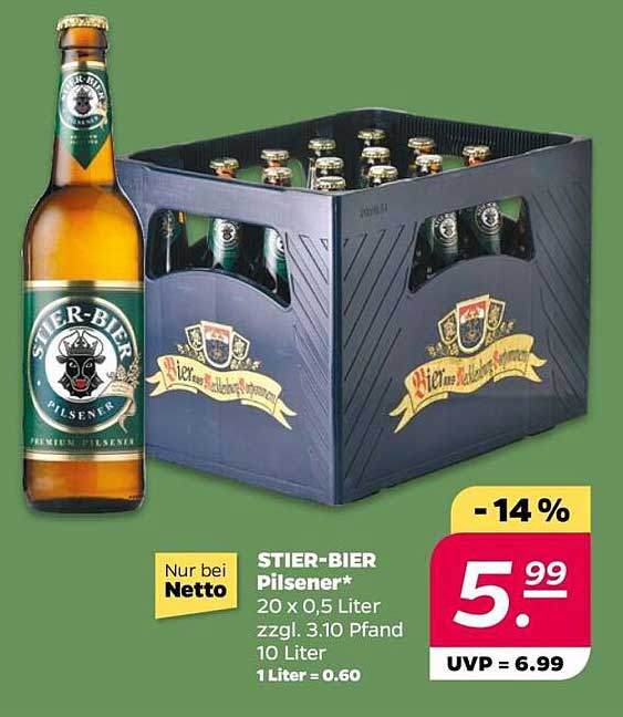 STIER-BIER Pilsener 20 x 0,5 Liter