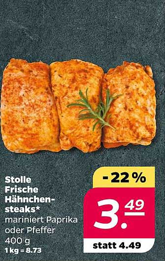 Stolle Frische Hähnchensteaks, mariniert Paprika oder Pfeffer 400 g