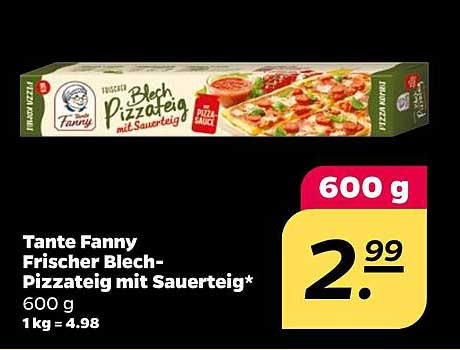 Tante Fanny Frischer Blech-Pizzateig mit Sauerteig 600 g