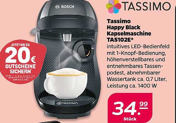 Tassimo Happy Black Kapselmaschine TAS102*