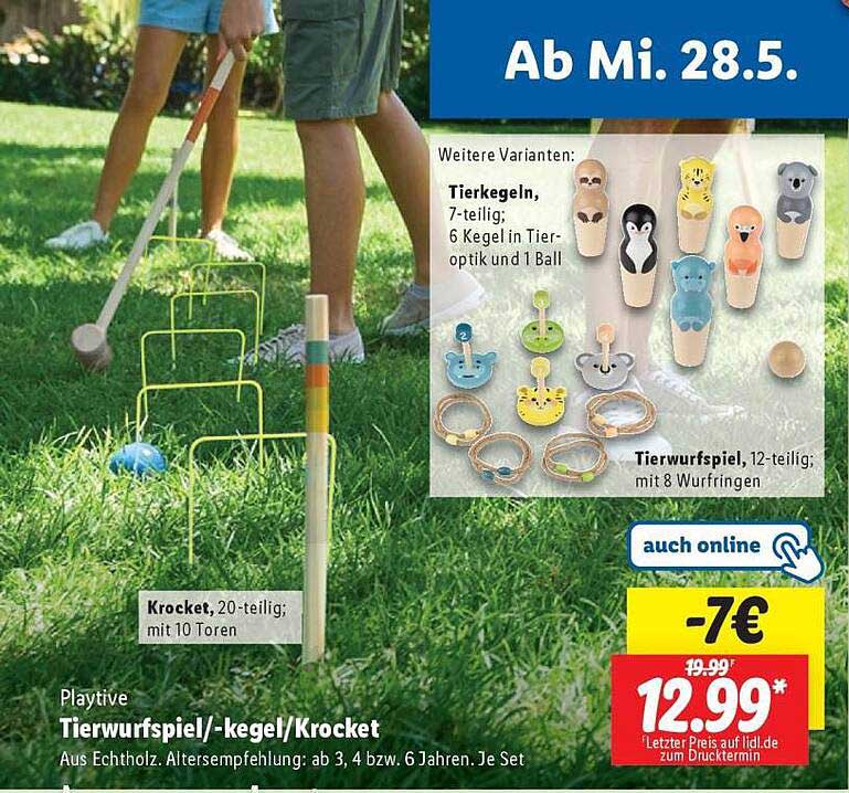 Tierwurfspiel/-kegel/Krocket