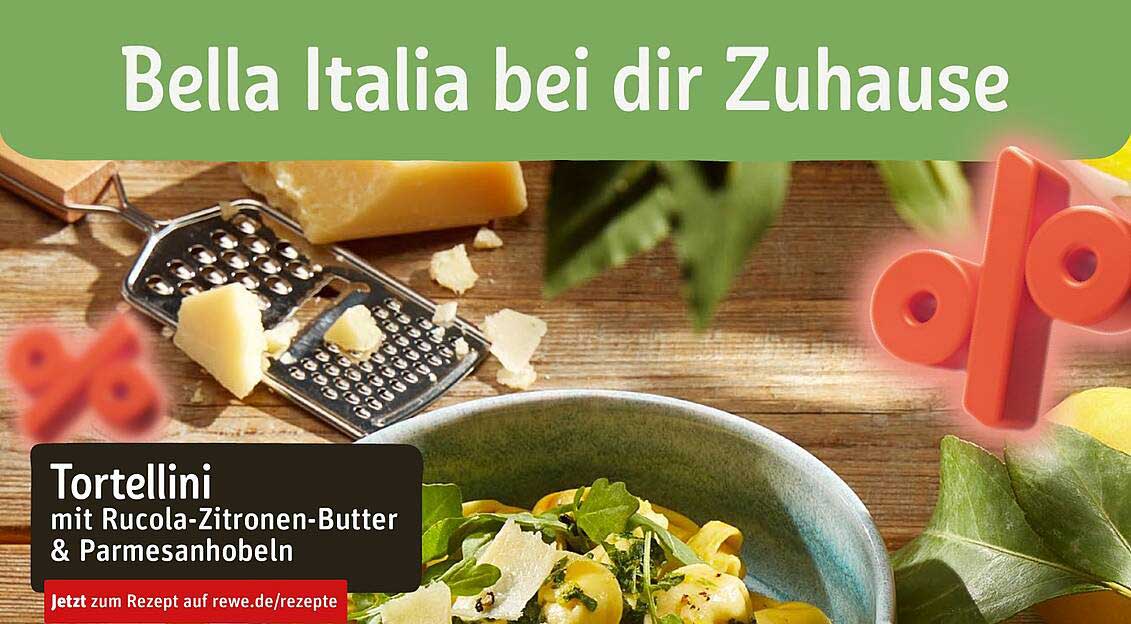 Tortellini mit Rucola-Zitronen-Butter & Parmesanhobeln