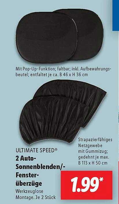 ULTIMATE SPEED® 2 Auto-Sonnenblenden/-Fensterüberzüge
