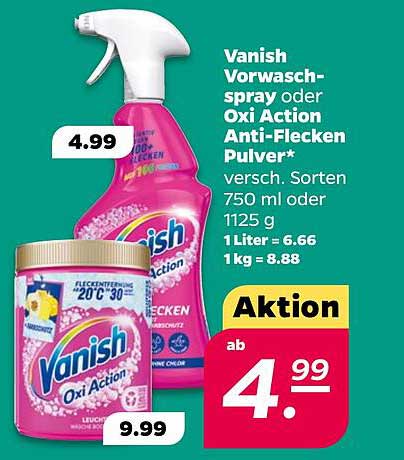 Vanish Vorwaschspray oder Oxi Action Anti-Flecken Pulver – vielseitige Fleckenentferner