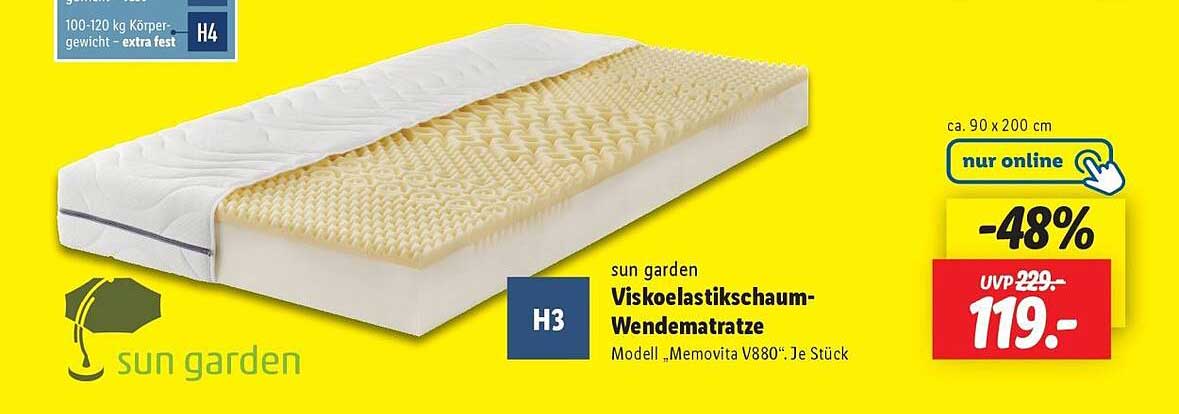Viskoelastikschaum-Wendematratze Modell 'Memovita V880'