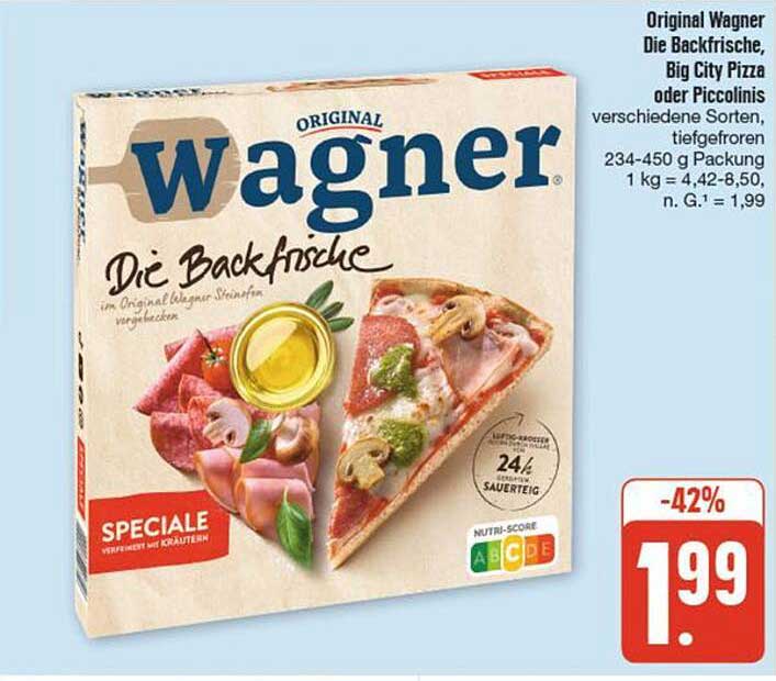 Wagner Die Backfrische, Big City Pizza oder Piccolinis, verschiedene Sorten
