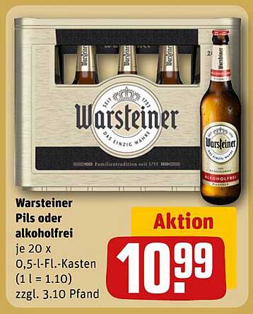 Warsteiner Pils oder alkoholfrei - Aktionspreis im REWE Kaufpark-Prospekt