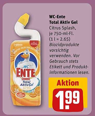 WC-Ente Total Aktiv Gel Citrus Splash, je 750-ml-Fl.