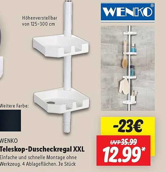WENKO Teleskop-Duscheckregal XXL
