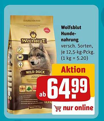 Wolfsblut Hundenahrung 12,5 kg - Wild Duck