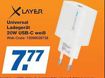 XLayer Universal Ladegerät 20W USB-C weiß