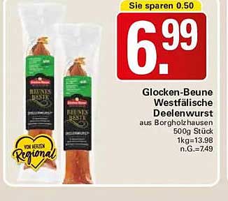 Glocken-Buene Westfälische Deelenwurst aus Borgholzhausen 500g Stück