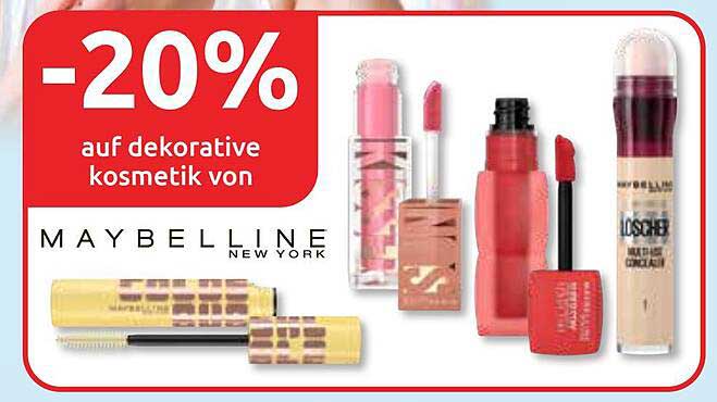 -20% auf dekorative kosmetik von Maybelline New York