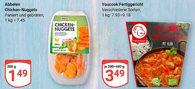 Abelen Chicken-Nuggets, 200 g für nur 1,49 €