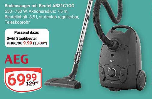 AEG Bodensauger mit Beutel AB31C1GG