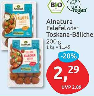 Alnatura Falafel oder Toskana-Bällchen 200 g
