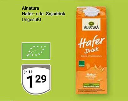 Alnatura Hafer- oder Sojadrink Ungesüßt