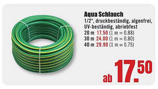 Aqua Schlauch 1/2" - druckbeständig, algenfrei, UV-beständig, abriebfest