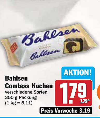 Bahlsen Comtess Kuchen verschiedene Sorten 350 g Packung