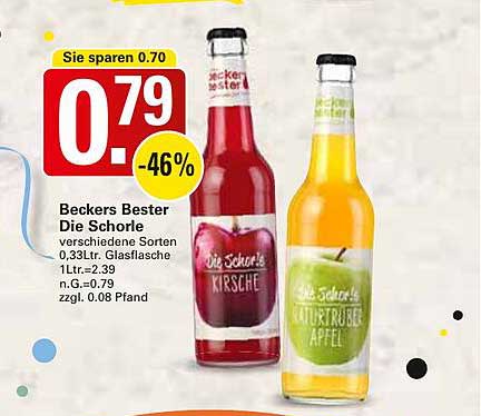 Beckers Bester Die Schorle - verschiedene Sorten